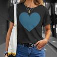 Blaues Herz Simples Minimalistisch Süßes Heart T-Shirt Geschenke für Sie