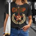 Cccp Con Martillo Y Hoz De La Estrella De La Propaganda Comunista Camiseta unisex Regalos para ella