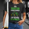 Children's Zum Traktor Fahren Geboren Zur Schule Zwungen German S T-Shirt Geschenke für Sie