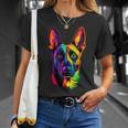 Colorful Belgian Malinois Lover Brave Dog Black T-Shirt Gifts for Her