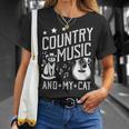 Country Music And My Cat Song Lover Country Songs T-Shirt Gifts for Her