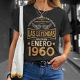 Cumpleaños Hombre Regalos Las Leyendas Enero 1960 Camiseta unisex Regalos para ella