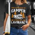 Divertente Camping Nato Per Andare In Camper Camperista Maglietta Regalos para ella