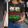 Divertente Natale In Agosto Renna Estiva Galleggiante Natale Maglietta Regalos para ella