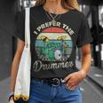 Divertido Rock Music Band Drum Player Retrointage Camiseta unisex Regalos para ella