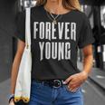 Donna Forever Young Palestra Motivazionale Con Sportivo Con Collo A Maglietta Regalos para ella