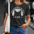 Donna Gatto Divertente Laita È Migliore Con Un Gatto Gatto Nero Con Collo A Maglietta Regalos para ella