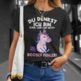 Du Denkst Ich Bin Klein Lieb Und Nett Einhorn Girl's Women's T-Shirt Geschenke für Sie