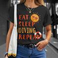 Eat Sleep Diving Repeat Diving Hobby Diver Pastime Summer T-Shirt Gifts for Her