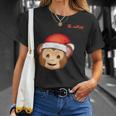 Emoji-Nikolausmütze-Affengesicht T-Shirt Geschenke für Sie