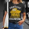 Fantasy Football 4X Champion Four Time Champ Fantasy Winner T-Shirt Gifts for Her