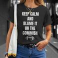 Fantasy Football Quote Keep Calm And Blame The Commissioner T-Shirt Gifts for Her