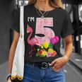 Flamingo Birthday I'm 5 Tropical Flamingo Theme 5Th Birthday Maglietta Regalos para ella
