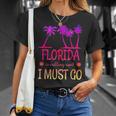 Florida Is Calling And I Must Go Summer Beach Vacation T-Shirt Gifts for Her