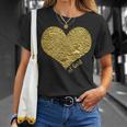 A Forma Di Cuore In Oro Regalo Per Uomini Donne E Bambini Maglietta Regalos para ella