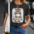 Friends Giving 2024 Thanksgiving Friendsgiving Messy Bun T-Shirt Gifts for Her