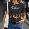 Frohe Weihnachten Hühner Mit Weihnachtsmützen Süßer Hühnerliebhaber T-Shirt Geschenke für Sie