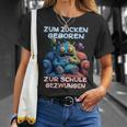 Gamer Computer Zum Zocken Geboren Zur Schule Gezwungen T-Shirt Geschenke für Sie