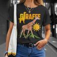 Giraffa Gentile Animale Zoo Carino Semplice Unico Maglietta Regalos para ella