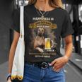 Glück Ist Ein Alter Mann Mit Einer Bier Rhodesian Ridgeback T-Shirt Geschenke für Sie