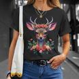 Golden Deer Flowers Women's Costume Fawn Costume T-Shirt Geschenke für Sie