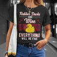 Gummiente Und Wein Badeente Quietscheente Gummiente T-Shirt Geschenke für Sie