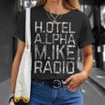 Ham Radio Hotel Alpha Mike Radio Intage Maglietta Regalos para ella