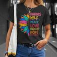Harris Walz Peace Love Equality Hope Diversity T-Shirt Gifts for Her