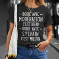 Humour Alcool Phrase Personnalisée Homme Apéro Bière Sylvain T-Shirt Cadeaux pour elle
