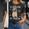 Il Carlino Mi Chiama Pug Maglietta Regalos para ella