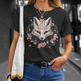 Illustration Renard Japonais Sakura Animal T-Shirt Cadeaux pour elle