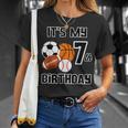 It's My 7Th Birthday Soccer Basketball Baseball Football T-Shirt Gifts for Her