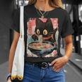 Kawaii Cat Eating Ramen Noodles Anime Girls Ns T-Shirt Gifts for Her