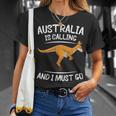 L'australia Chiama Go Australia Day Canguro Australiano Maglietta Regalos para ella