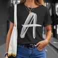 Letra A Inicial Nombre Monograma Letra Mayúscula Camiseta unisex Regalos para ella