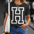 Letter H Bold Outline In Large T-Shirt Geschenke für Sie