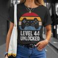 Level 44 Unlocked 44 Anni Compleanno Regaloideogioco Maglietta Regalos para ella