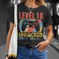 Livello 10Ideo Gamer Sbloccato 10 Anni 10 Regali Di Compleanno Maglietta Regalos para ella