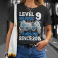 Livello 9 Sbloccato Fantastico Dal 2015 9 ° Compleanno Gaming Boys Maglietta Regalos para ella