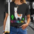 Llama No Problama Divertente Lama Cactus Maglietta Regalos para ella