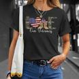 Love Our Veterans Day Proud Military American Flag T-Shirt Gifts for Her