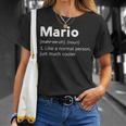 Mario Definizione Nome Ragazzi Divertente Fresco Persona Normale Maglietta Regalos para ella