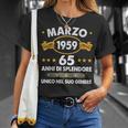 Marzo 1959 65 Anni Compleanno Uomo Donna 1959 Maglietta Regalos para ella