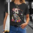 Mexican Dog Day Of The Dead Skeleton Sugar Flowers Dogs T-Shirt Gifts for Her