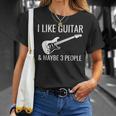 Mi Piace La Chitarra E Forse 3 Persone Musica Divertente Chitarra Introversa Maglietta Regalos para ella