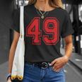 Numero 49 In Rosso Maglietta Regalos para ella