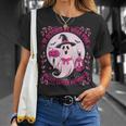 October We Wear Pink Ghost Halloween Pumpkins Breast Cancer T-Shirt Gifts for Her