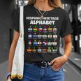 Hispanic Flag Alphabet For Teachers Educational Latin Flags T-Shirt Gifts for Her