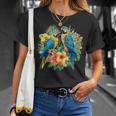 Pappagalli Tropicali Con Fiori Tropicali Maglietta Regalos para ella