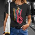 Peace Hand Sign Retro Vintage 70S 80S 90S Pop Culture T-Shirt Gifts for Her